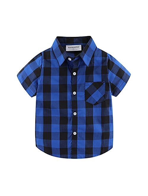 Mud Kingdom Little Boys Dress Shirts Short Sleeve Cute Summer