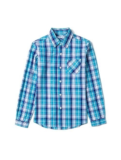 Tronjori Boy's Long Sleeve Button Down Woven Shirt