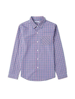 Tronjori Boy's Long Sleeve Button Down Woven Shirt