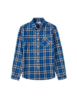 Tronjori Boy's Long Sleeve Button Down Woven Shirt