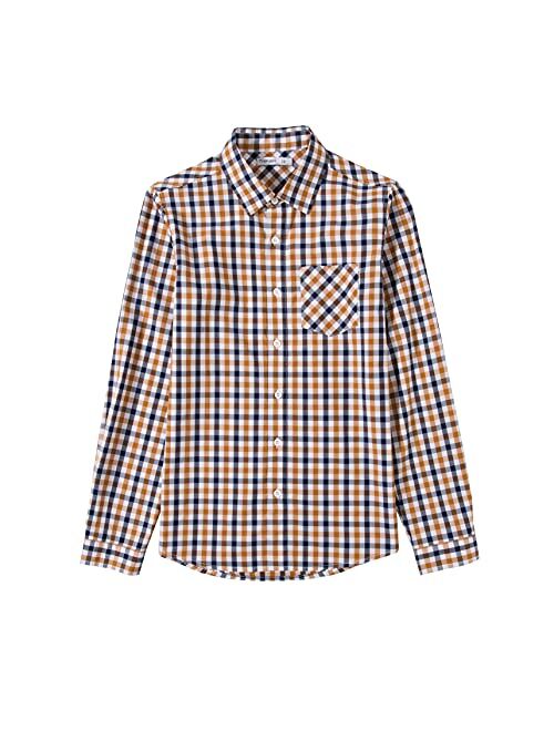 Tronjori Boy's Long Sleeve Button Down Woven Shirt