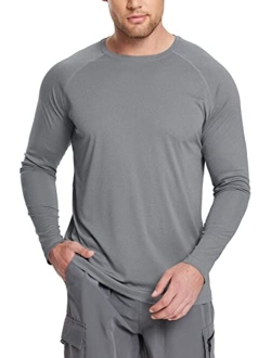 Men's Long Sleeve Moisture Wicking T-Shirts Lightweight UPF 50  Sun Protection SPF T-Shirts Fishing Hiking Running