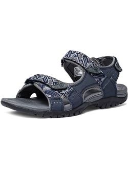 Men's Open Toe Arch Support Strap Water Sandals, Outdoor Hiking Sandals, Lightweight Athletic Trail Sport Sandals