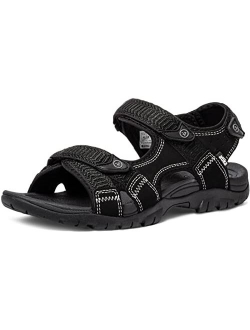 Men's Open Toe Arch Support Strap Water Sandals, Outdoor Hiking Sandals, Lightweight Athletic Trail Sport Sandals