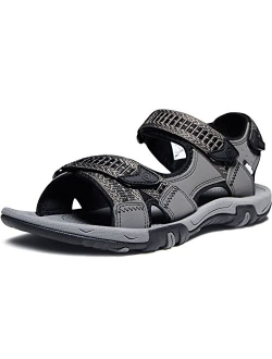 Men's Open Toe Arch Support Strap Water Sandals, Outdoor Hiking Sandals, Lightweight Athletic Trail Sport Sandals