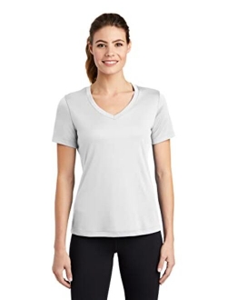 Clothe Co. Ladies Short Sleeve V-Neck Moisture Wicking Athletic Shirt