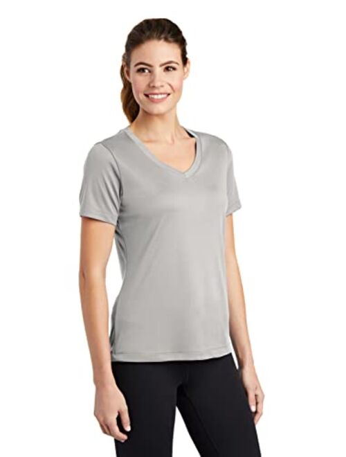 Clothe Co. Ladies Short Sleeve V-Neck Moisture Wicking Athletic Shirt