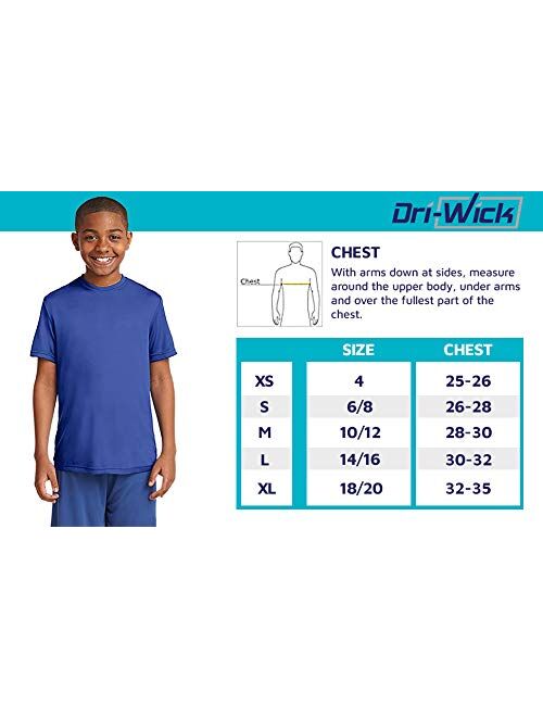 Dri-Wick Youth Sport Performance Moisture Wicking Athletic T-Shirt