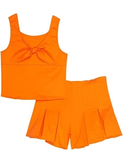 Tie Front Shorts Set (Big Kids)