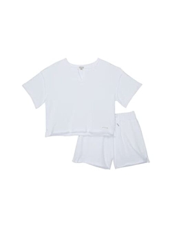 Split-Neck Top Shorts Set (Big Kids)