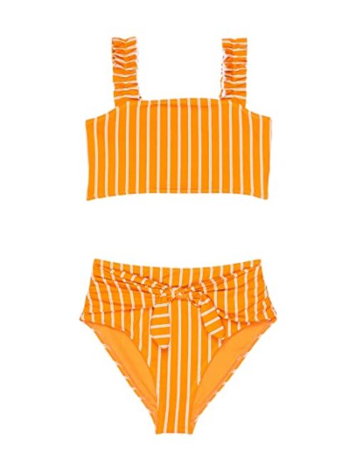 HABITUAL girl Stripe Ruching Two-Pieces Swim (Big Kids)