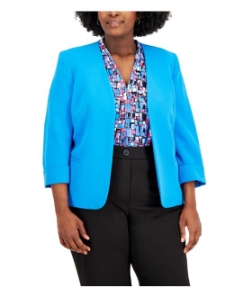 Plus Size Open-Front Jacket