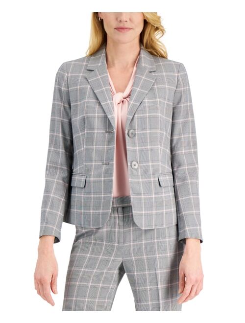 Kasper Petite Plaid Two-Button Blazer