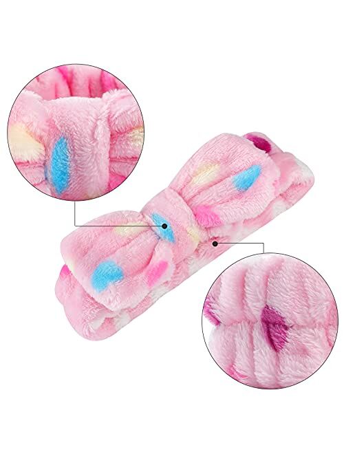 LAXIZAR 10 PCS Bow Headbands Shower Spa Headbands Headwraps for Women Washing Face Hair Band