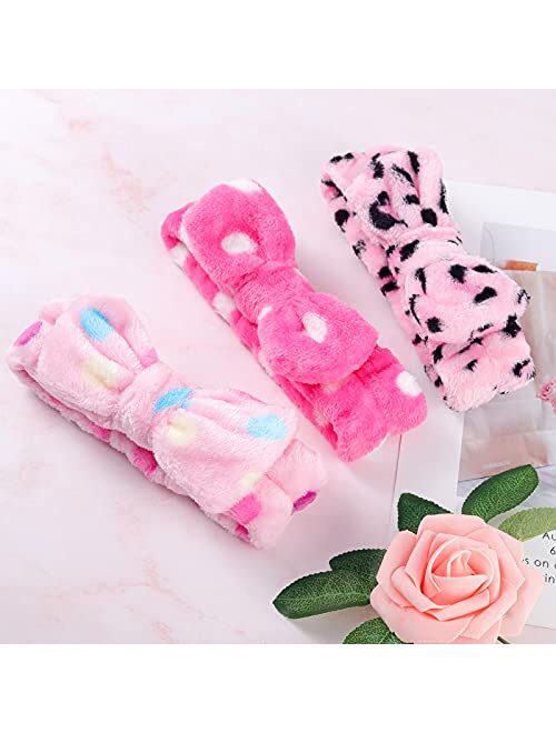 LAXIZAR 10 PCS Bow Headbands Shower Spa Headbands Headwraps for Women Washing Face Hair Band