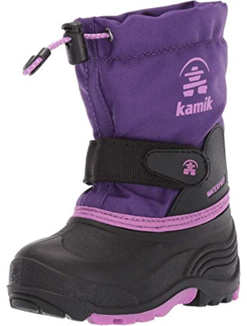 Kamik Kids Waterbug Wide (Toddler/Little Kid/Big Kid) Boys Nylon Slip on Waterproof Snow Boot