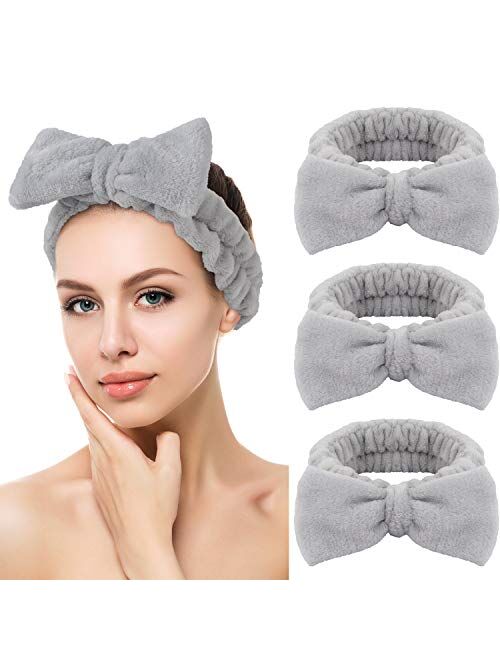 SINLAND Microfiber Headband for Washing Face Spa Makeup Headband For Women Bow Hair Band