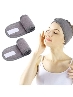 LADES Facial Spa Headband - Makeup Shower Bath Wrap Sport Headband Terry Cloth Adjustable Stretch Towel with Magic Tape