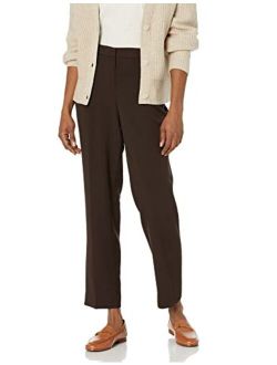 Women's Fly Front Elastic Back Ankle Sophie Crepe Pant