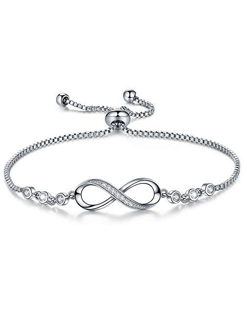 Desimtion Infinity Love Bracelets for Women Girls, Birthday Mothers Day Jewelry Gifts for Mom Wife from Daughter Son Husband