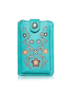 Small Crossbody Cell Phone Purses for Women Western Cell Phone Wallet Bags with Strap