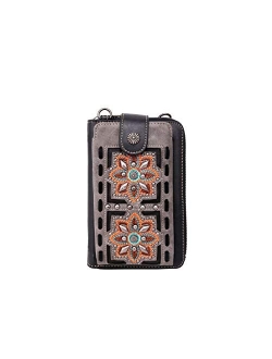 Small Crossbody Cell Phone Purses for Women Western Cell Phone Wallet Bags with Strap