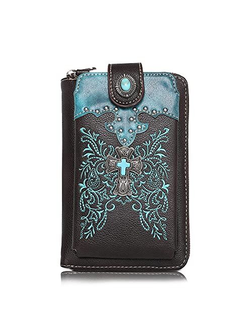 Montana West Small Crossbody Cell Phone Purses for Women Western Cell Phone Wallet Bags with Strap