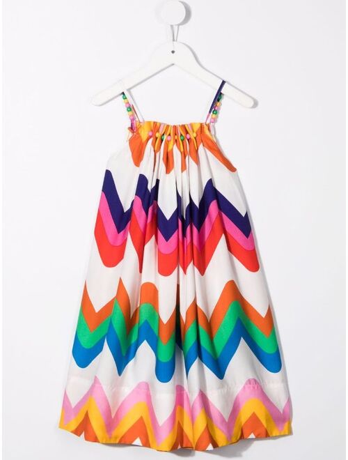 Stella McCartney Kids zigzag-print midi dress