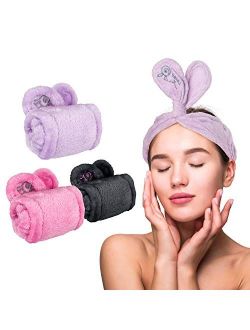 Lindo Twist-N-Twirl Facewash Headband - One Size Fits All, Adjustable, Comfortable Plush Fabric, Non-Slip, Perfect for Masks, for Women (Blue)