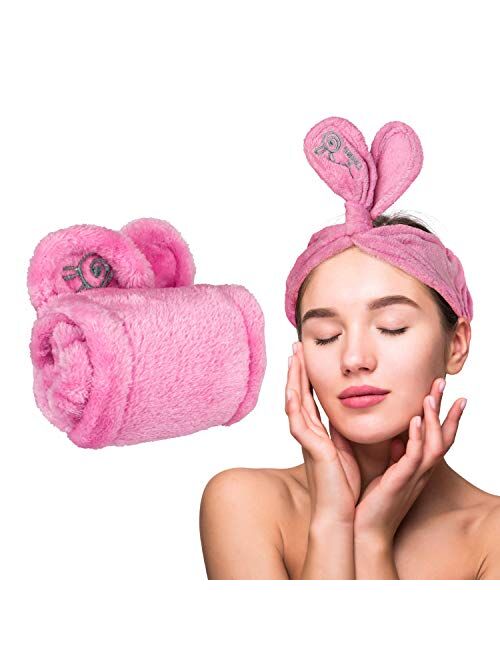 Lindo Twist-N-Twirl Facewash Headband - One Size Fits All, Adjustable, Comfortable Plush Fabric, Non-Slip, Perfect for Masks, for Women (Blue)