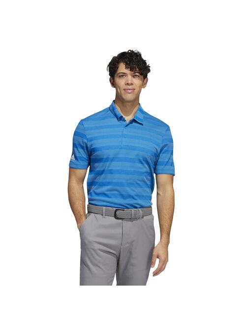 Men's adidas Two-Color Striped Golf Moisture Wicking Polo