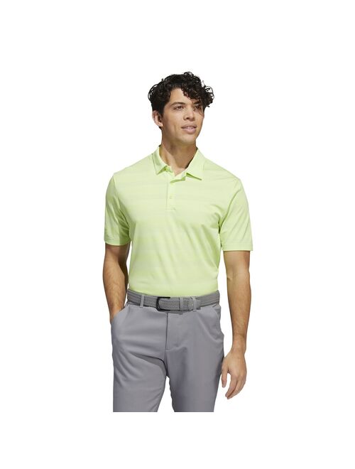 Men's adidas Two-Color Striped Golf Moisture Wicking Polo