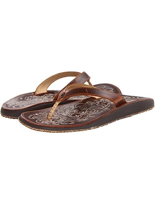 OluKai Women's Paniolo in Leather Straps Slippers