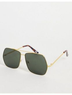 angled aviator sunglasses