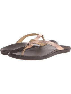 Ho'opio Leather Women's Beach Sandals, Full-Grain Leather Flip-Flop