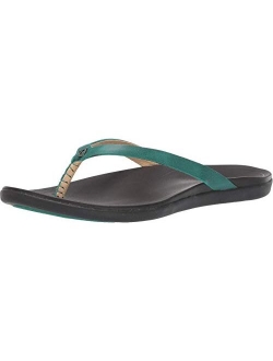 Ho'opio Leather Women's Beach Sandals, Full-Grain Leather Flip-Flop