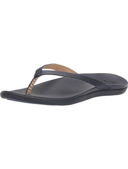 Ho'opio Leather Women's Beach Sandals, Full-Grain Leather Flip-Flop