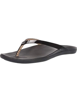 Ho'opio Leather Women's Beach Sandals, Full-Grain Leather Flip-Flop