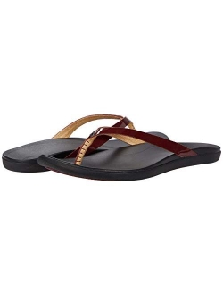 Ho'opio Leather Women's Beach Sandals, Full-Grain Leather Flip-Flop