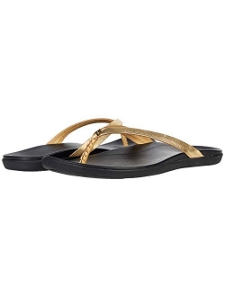 Ho'opio Leather Women's Beach Sandals, Full-Grain Leather Flip-Flop