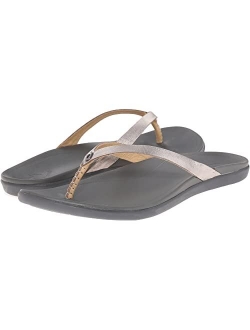 Ho'opio Leather Women's Beach Sandals, Full-Grain Leather Flip-Flop