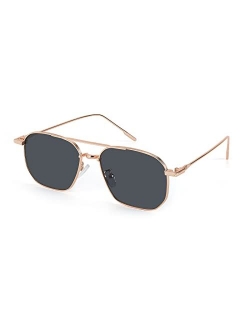 Classic Square Aviator Sunglasses Women Men Fashion Candy Color Lenses Vintage Metal Shades B2828