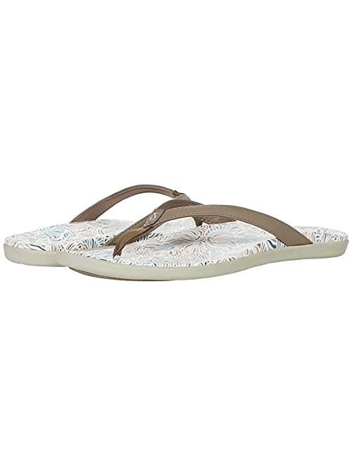 OluKai Ho'opio Hau Women's Beach Quick-Dry, Water Resistant Suede Lining & Wet Grip Soles, Soft Comfort Fit & Arch Support Flip-Flop