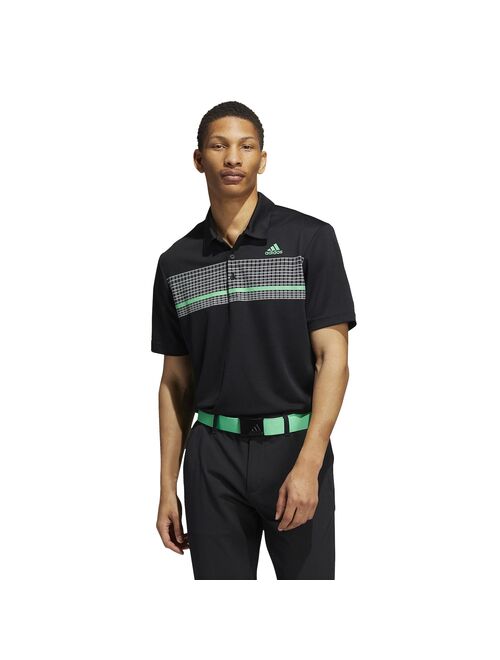 Men's adidas Moisture Wicking Primegreen Check Print Polo