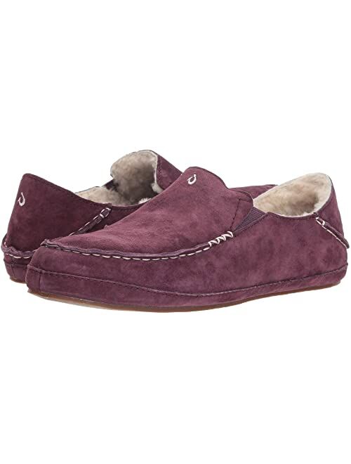 OluKai Nohea Slipper, Women's Slip-On Shoes, Genuine Shearling & Premium Nubuck Leather, Drop-In Heel Design, Cozy & Ultra-Soft Comfort Fit