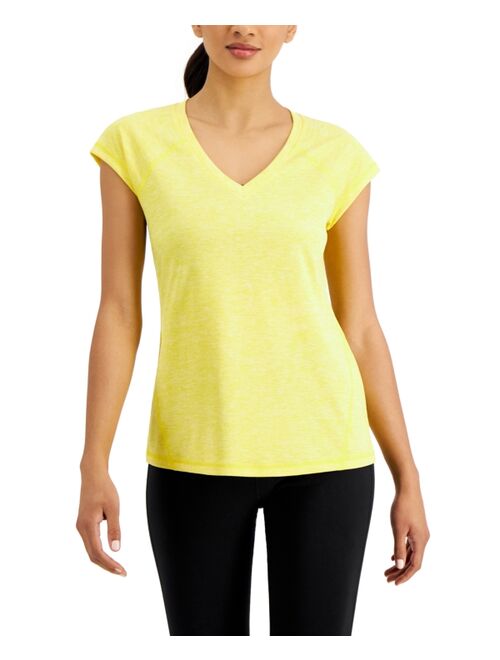 ID Ideology Women's Essentials Rapidry Heathered Moisture Wicking Performance T-Shirt, Created for Macy's