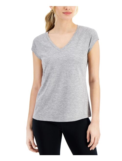 ID Ideology Women's Essentials Rapidry Heathered Moisture Wicking Performance T-Shirt, Created for Macy's