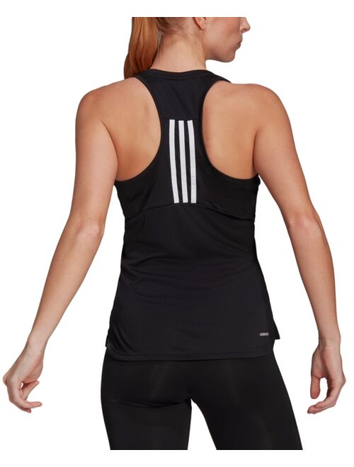 adidas Women's Cotton Three-Stripe Moisture Wicking Tank Top