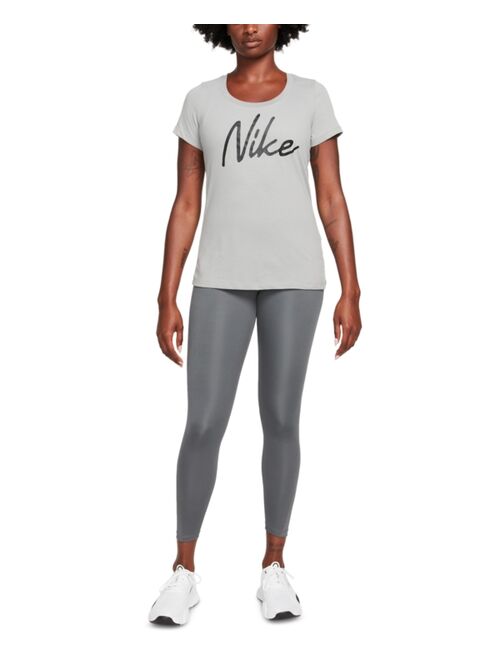 Nike Women's Dri-FIT Script-Logo Training T-Shirt