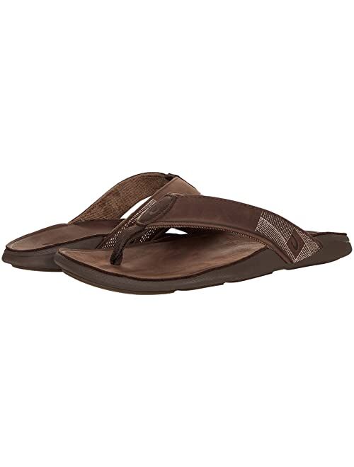 OluKai Tuahine Men's Beach Sandals, Quick-Dry Flip-Flop Slides, Water Resistant & Lightweight, Compression Molded Footbed & Ultra-Soft Comfort Fit